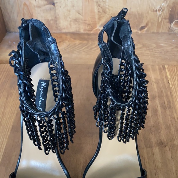 ALEJANDRA G.  chandelier heels BLACK LEATHER 38 - Picture 4 of 10